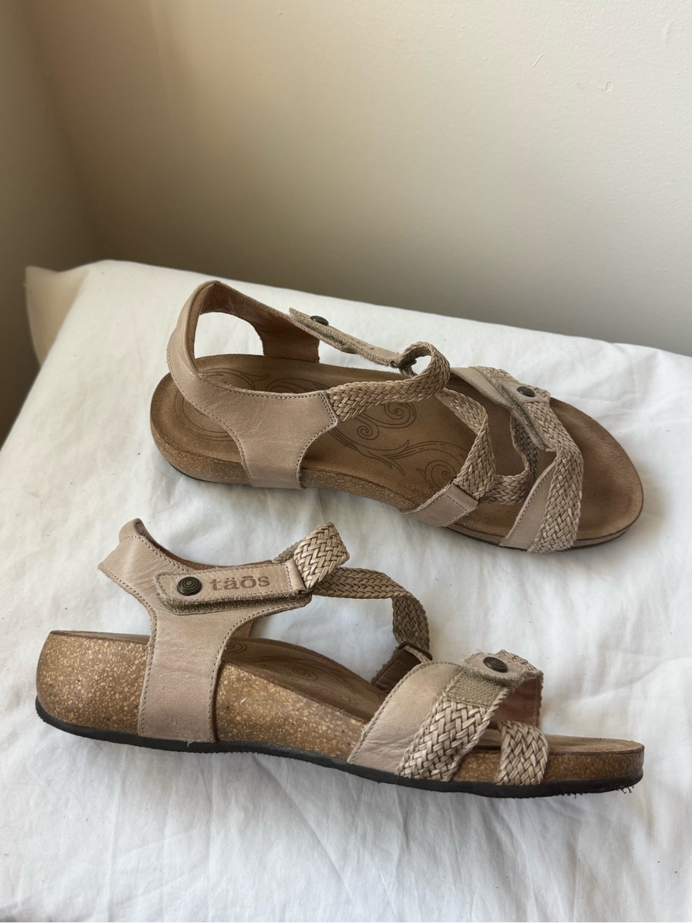 Taos Beige Braided Strap Sandals US 11–11.5 EU 43